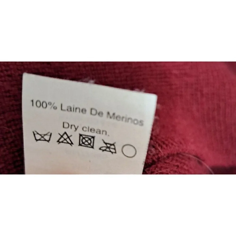 J.Crew XS Burgundy Merino Wool Long Sleeve Tunic Patch Pockets